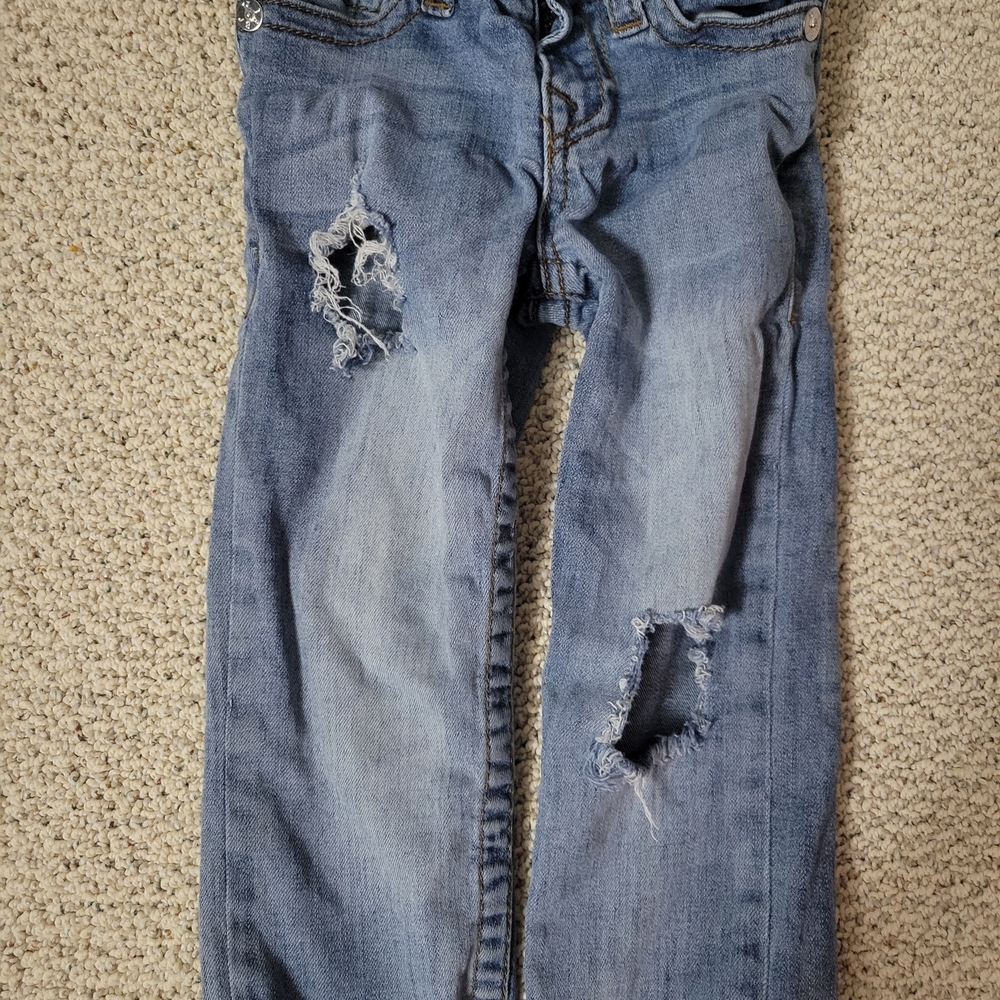 True Religion Kids Ripped Light Blue Jeans
